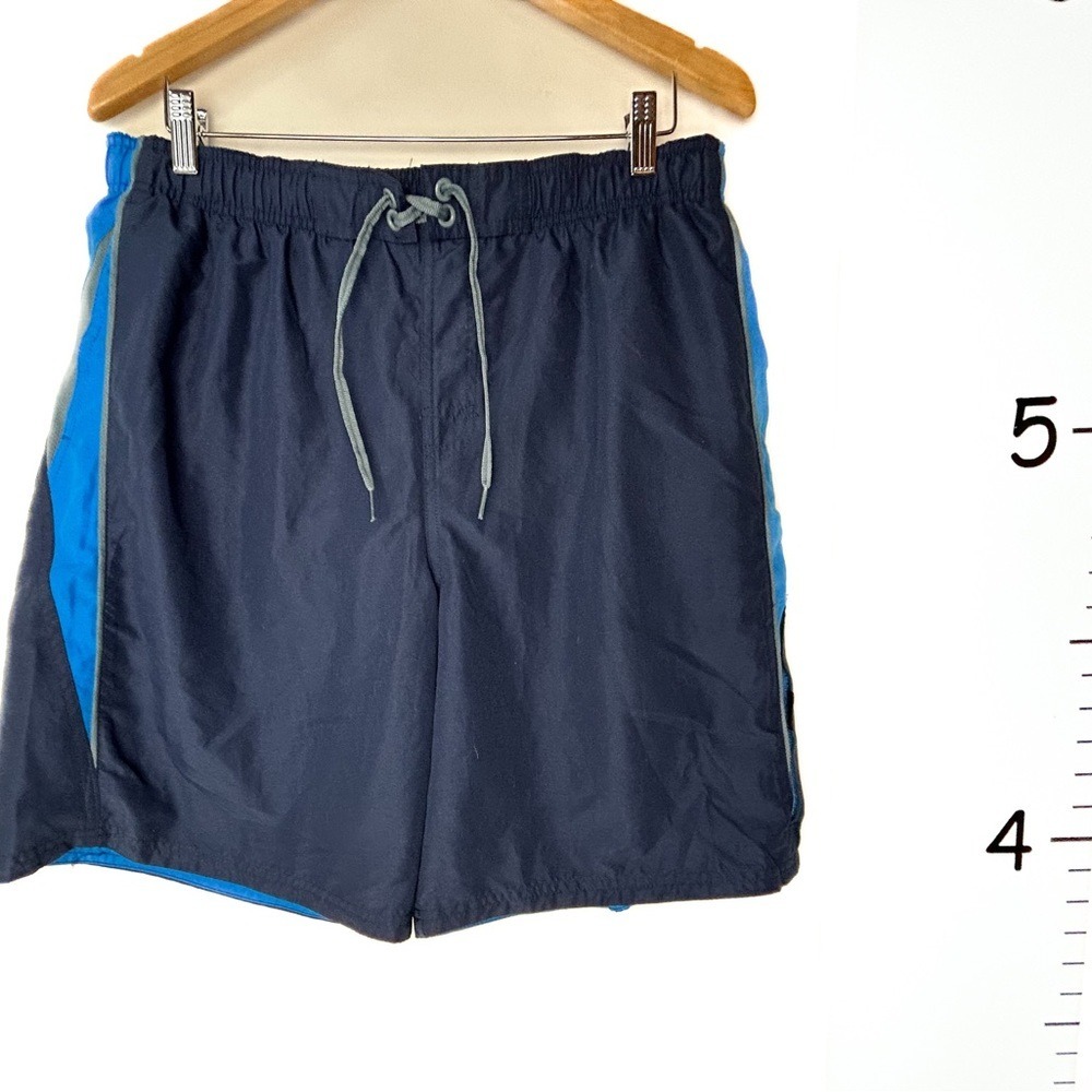 Nike Blue Colorblock Swim Trunks w/Net Lining XL.